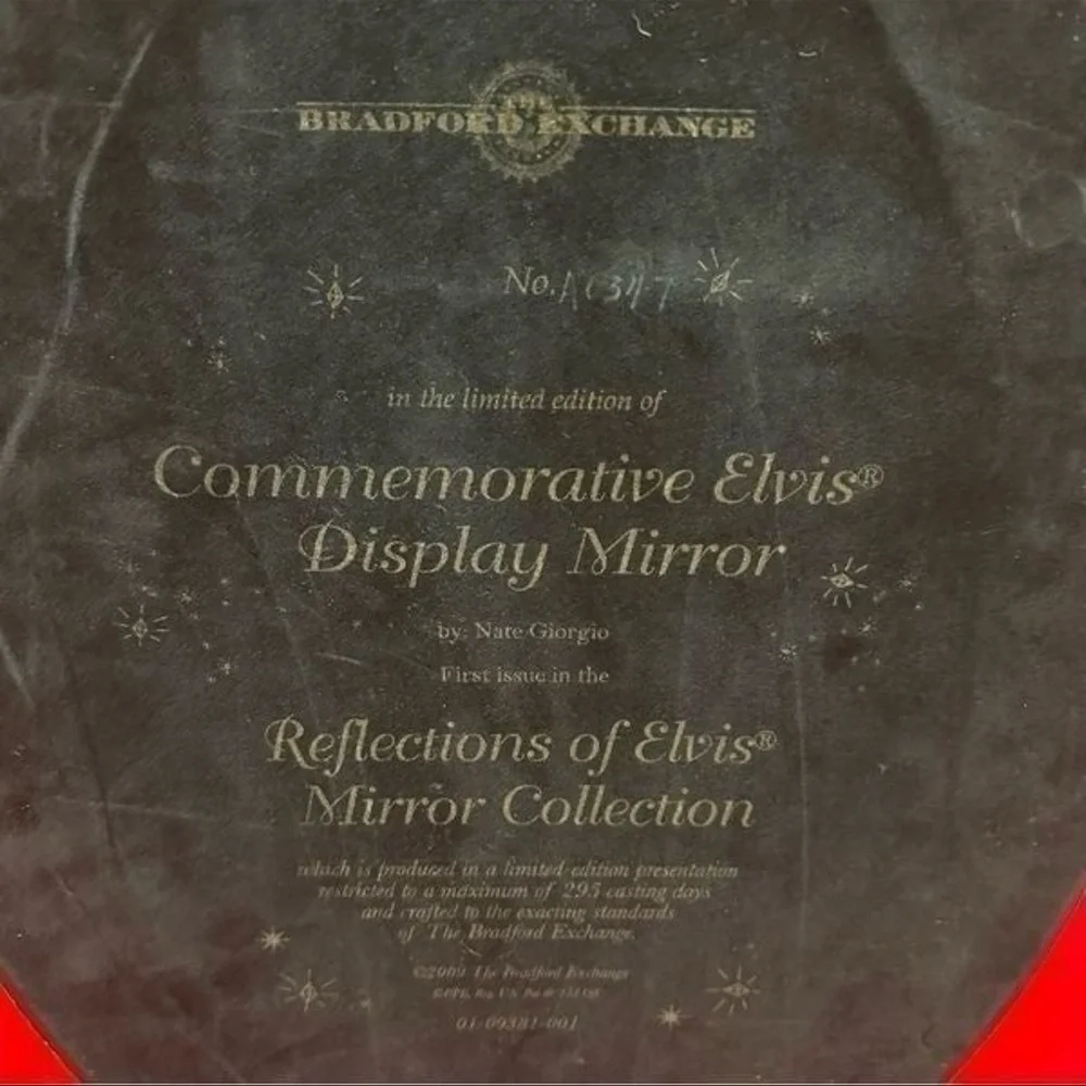 Elvis Presley Black and Silver Oval Wall Mirror